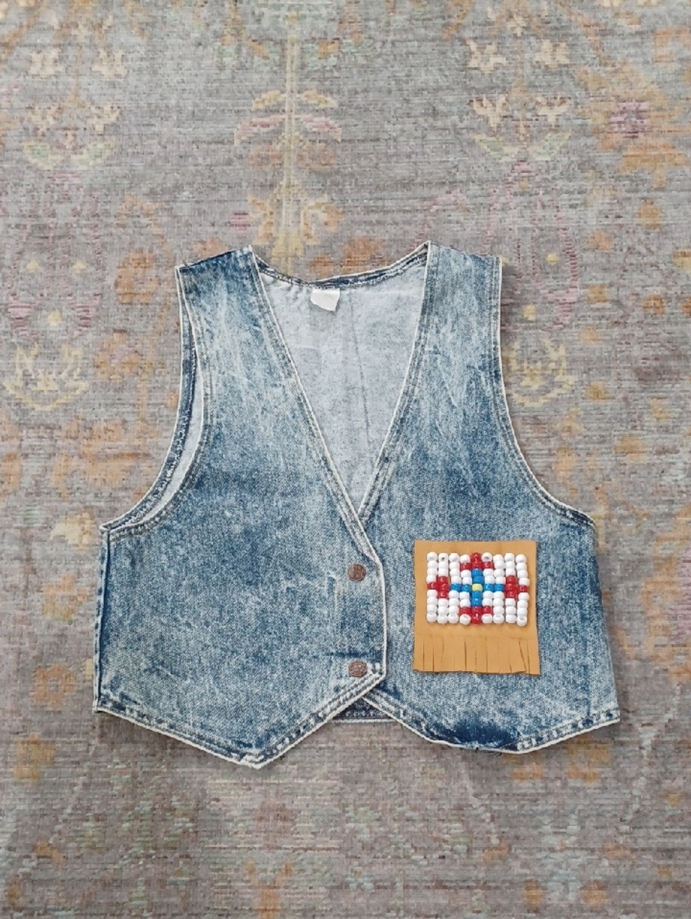 Vintage Acid Wash Denim Vest